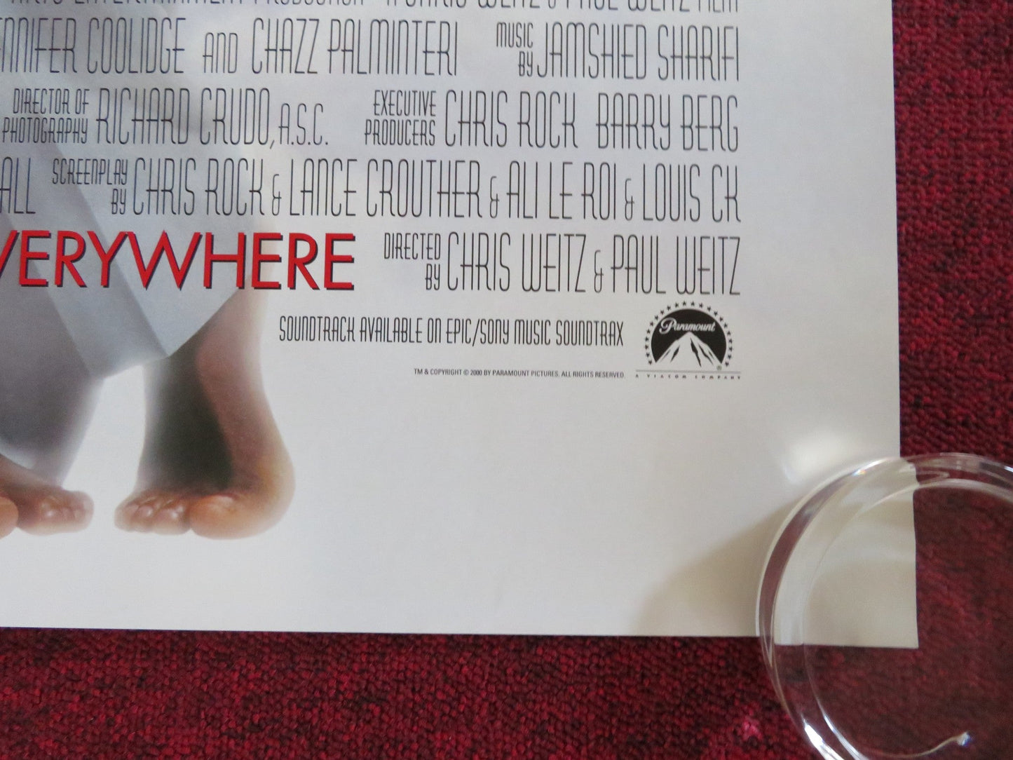 DOWN TO EARTH US ONE SHEET ROLLED POSTER CHRIS ROCK REGINA KING 2001 Rendezvous Cinema Movie posters
