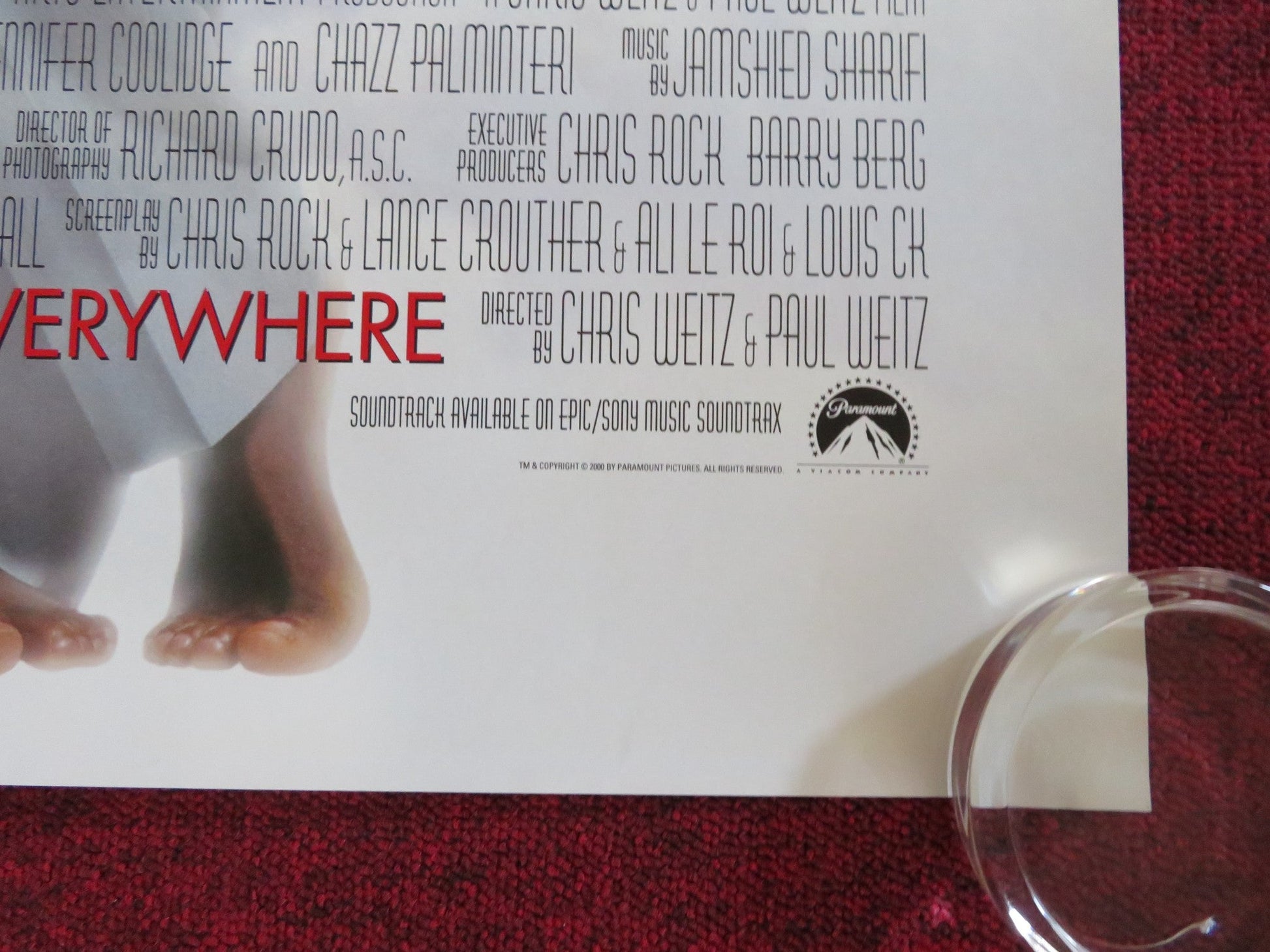 DOWN TO EARTH US ONE SHEET ROLLED POSTER CHRIS ROCK REGINA KING 2001 Rendezvous Cinema Movie posters