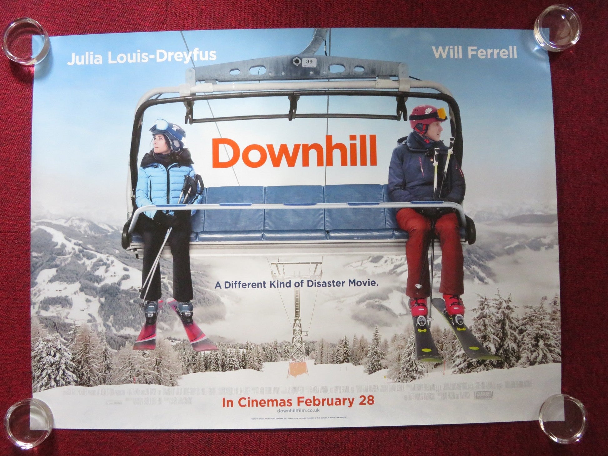 DOWNHILL UK QUAD ROLLED POSTER WILL FERRELL JULIA LOUIS - DREYFUS 2020 Rendezvous Cinema Movie posters