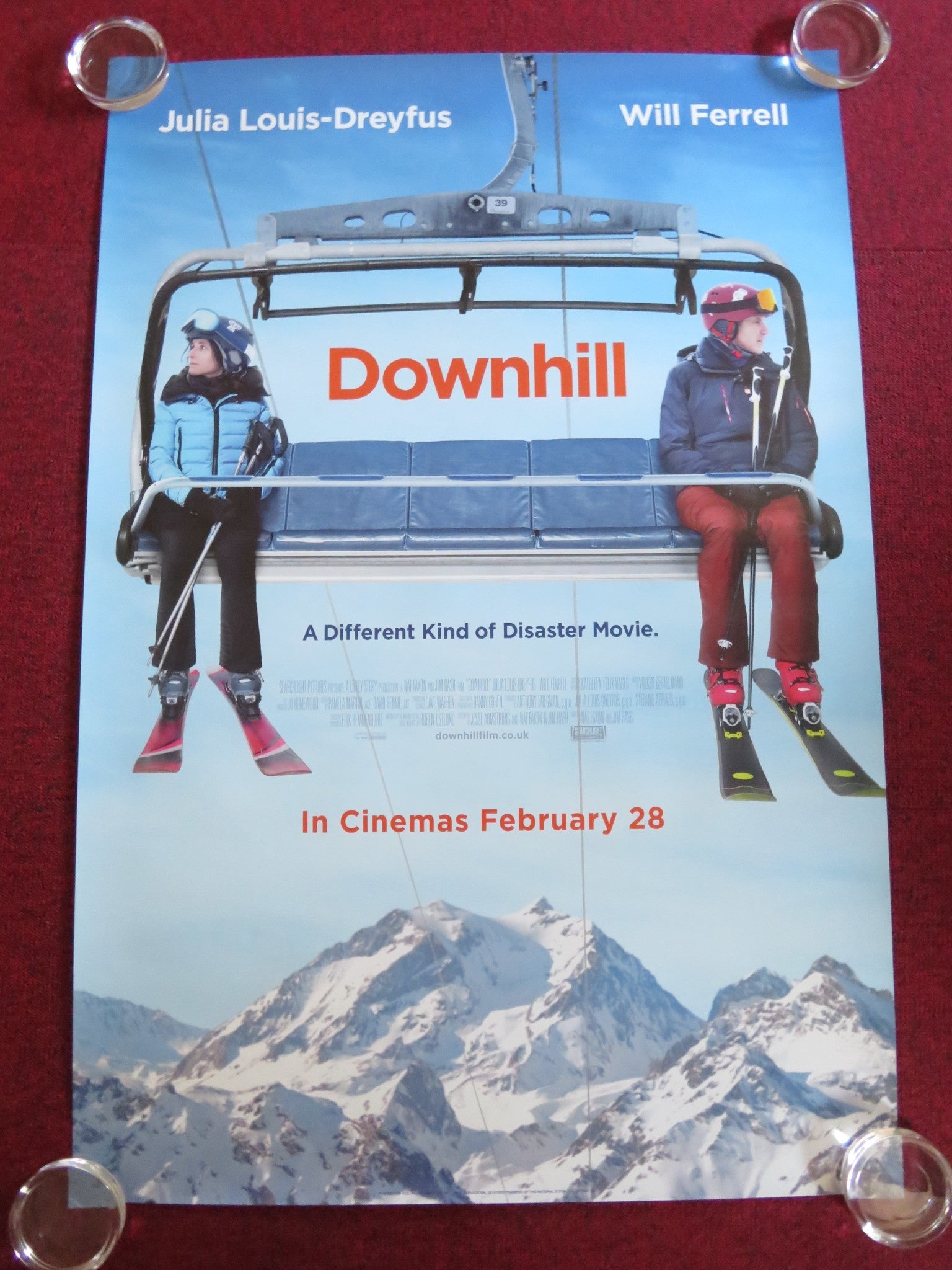 DOWNHILL US ONE SHEET ROLLED POSTER WILL FERRELL JULIA LOUIS - DREYFUS 2020 Rendezvous Cinema Movie posters