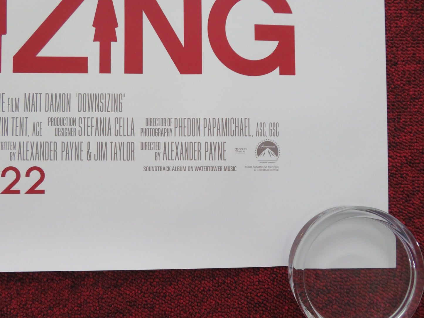 Downsizing US One Sheet Rolled Poster Matt Damon Christoph Waltz 2017 Movie posters