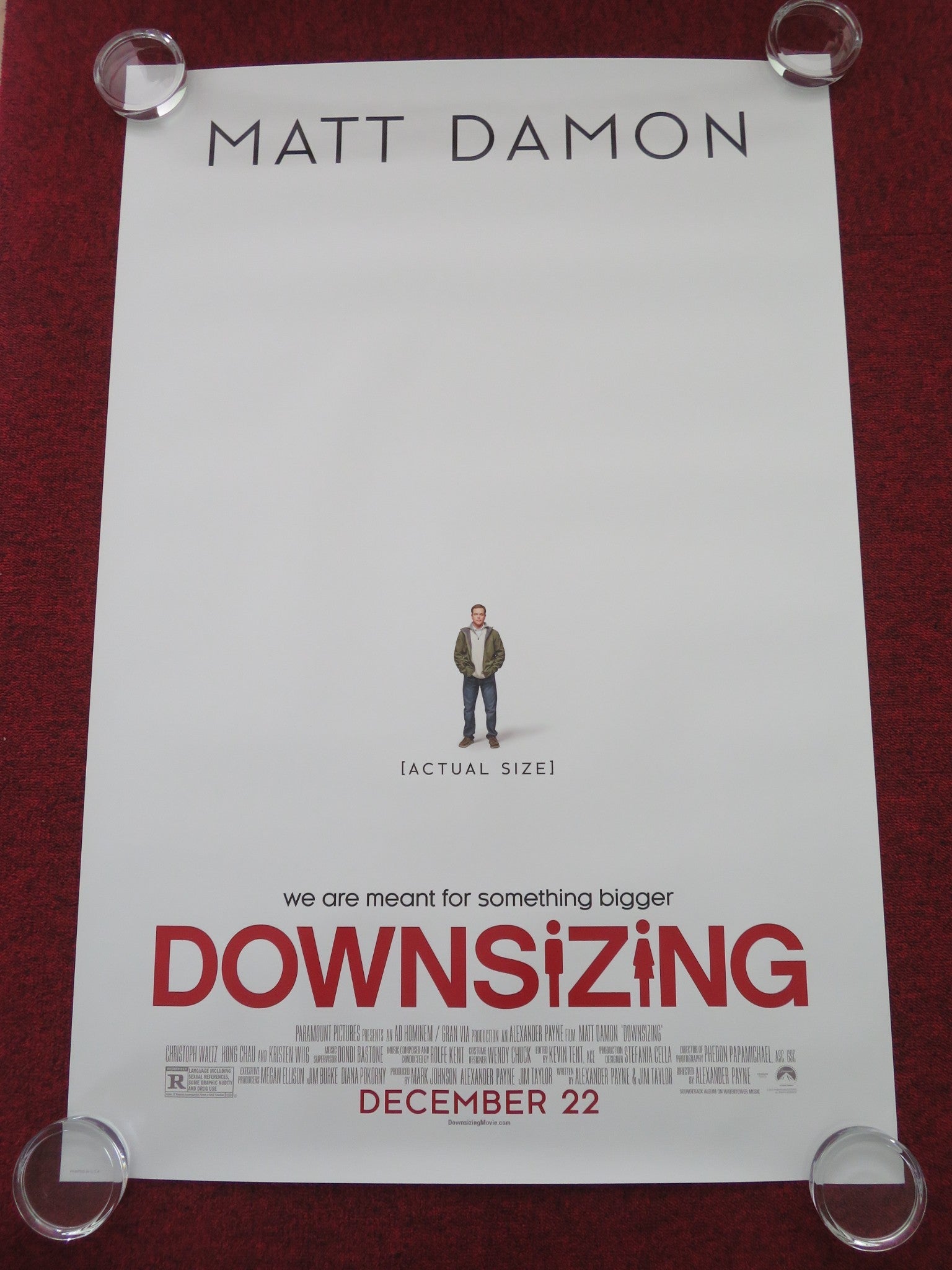 Downsizing US One Sheet Rolled Poster Matt Damon Christoph Waltz 2017 Movie posters