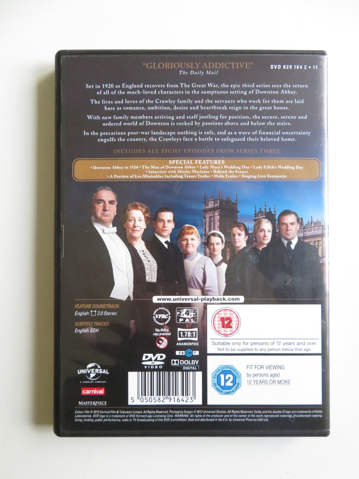 DOWNTON ABBEY - SERIES THREE (DVD) HUGH BONNEVILLE M. SMITH 2012 REGION 2, 4, 5 - Rendezvous Cinema