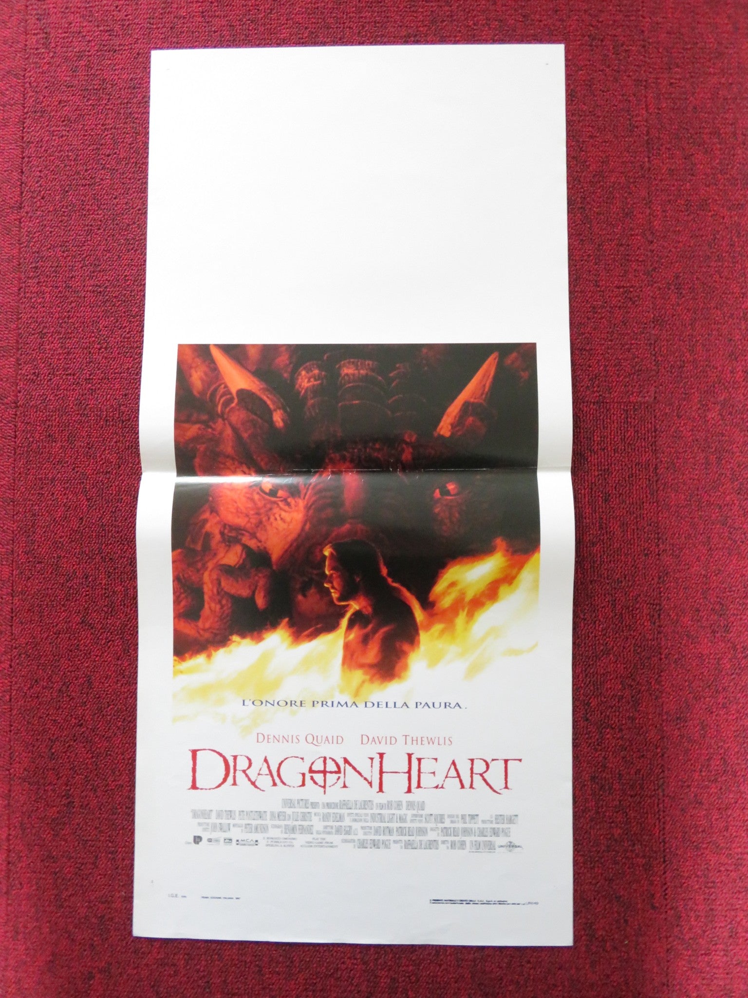 DRAGON HEART ITALIAN LOCANDINA POSTER DENNIS QUAID DAVID THEWLIS 1996 Rendezvous Cinema Movie posters