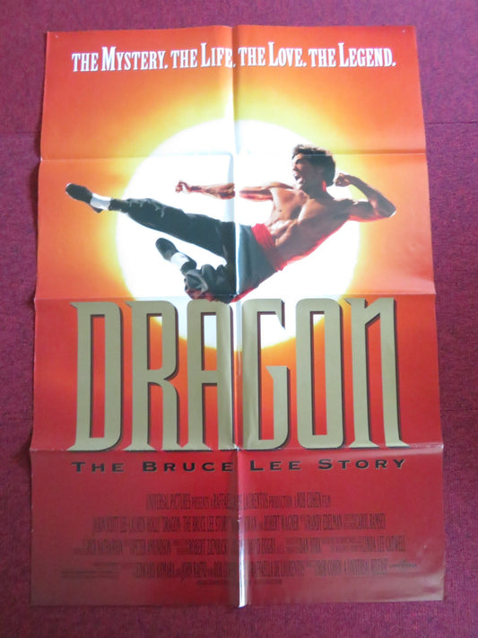 DRAGON : THE BRUCE LEE STORY - B FOLDED US ONE SHEET POSTER ROB COHEN 1993 Rendezvous Cinema Movie posters