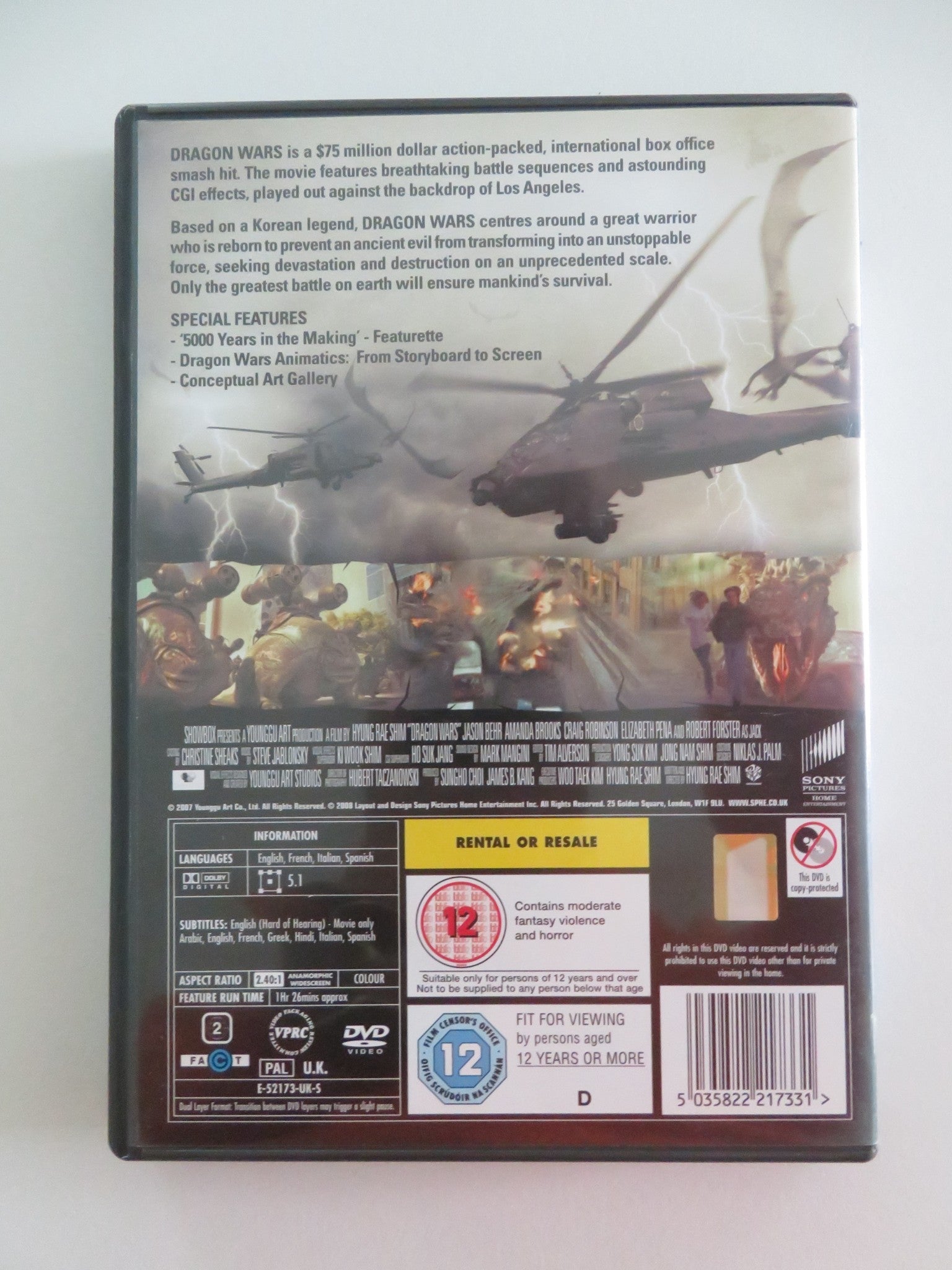 DRAGON WARS (DVD) JASON BEHR AMANDA BROOKS 2007 REGION 2 Movie posters