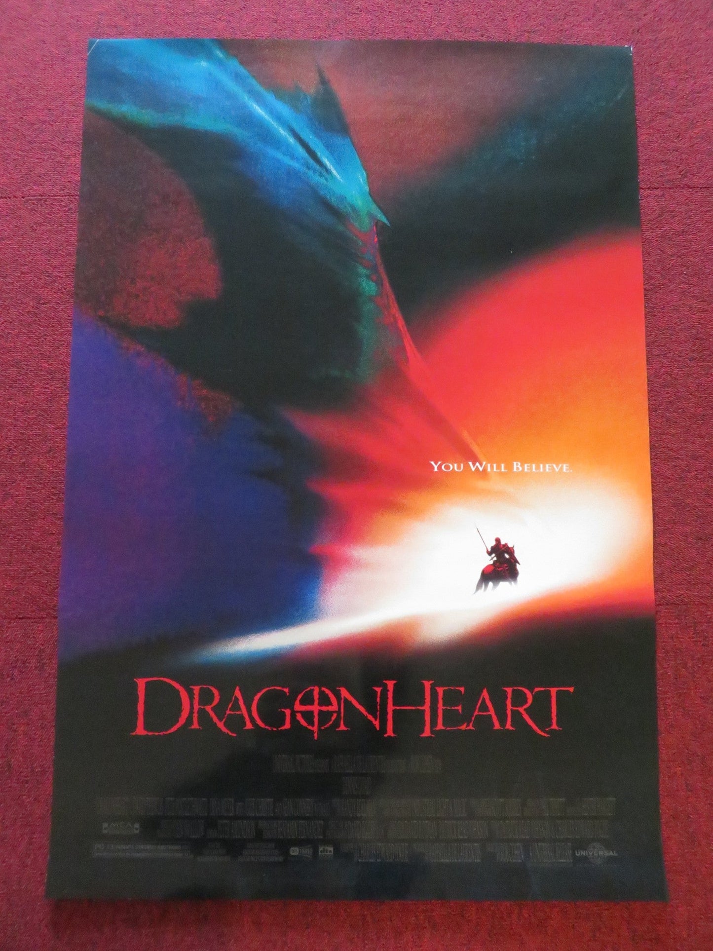 DRAGONHEART US ONE SHEET ROLLED POSTER DENNIS QUAID DAVID THEWLIS 1996 Rendezvous Cinema Movie posters