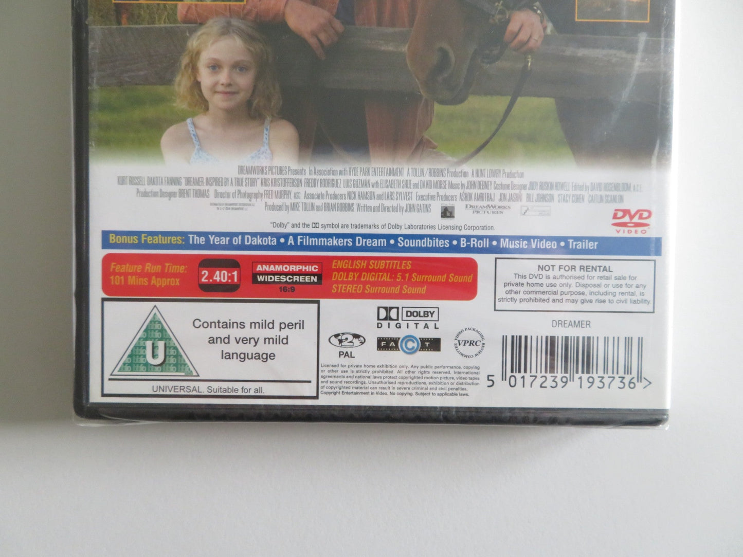 DREAMER (DVD) KURT RUSSELL DAKOTA FANNING 2005 REGION 2 Rendezvous Cinema Movie posters