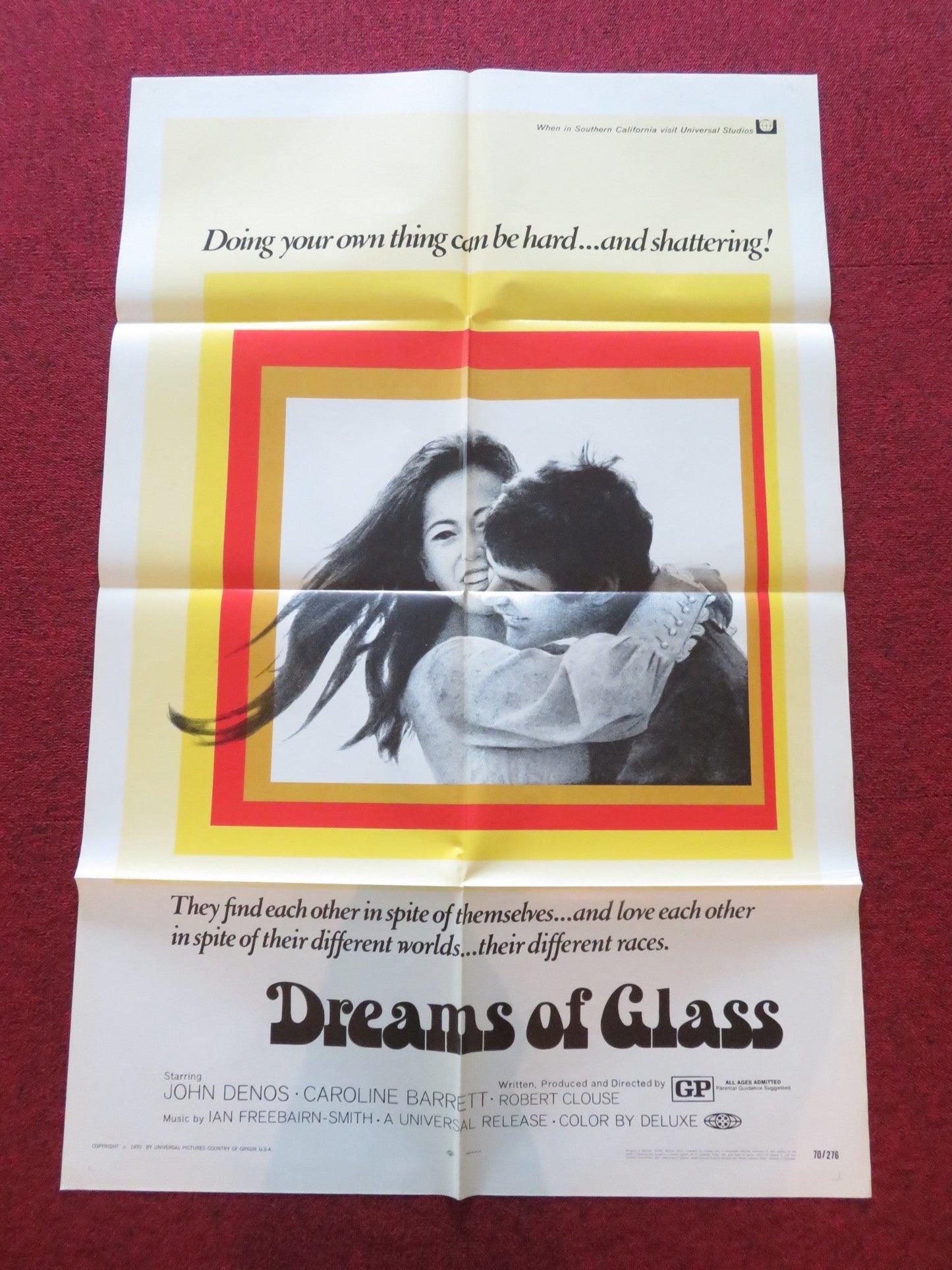 DREAMS OF GLASS FOLDED US ONE SHEET POSTER JOHN DENOS CAROLINE BARRETT 1970 Movie posters