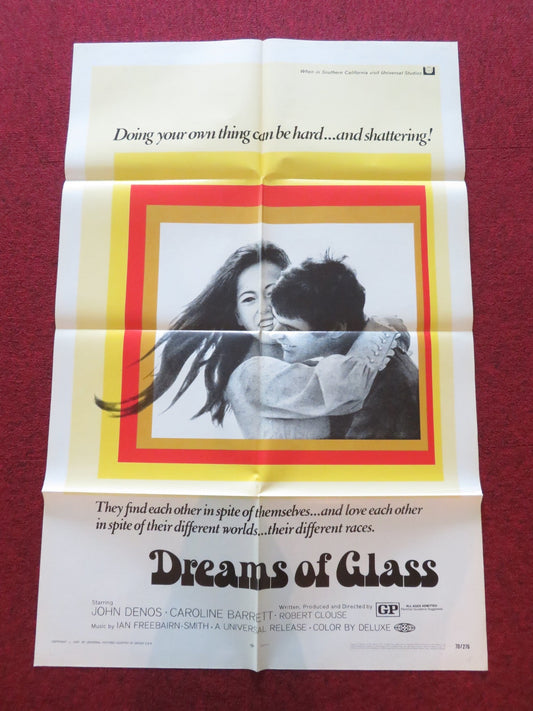 DREAMS OF GLASS FOLDED US ONE SHEET POSTER JOHN DENOS CAROLINE BARRETT 1970 Movie posters