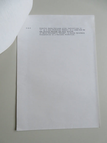 DREAMS PRESS KIT 1990 AKIRA TERAO MITSUKO BAISHO Movie posters