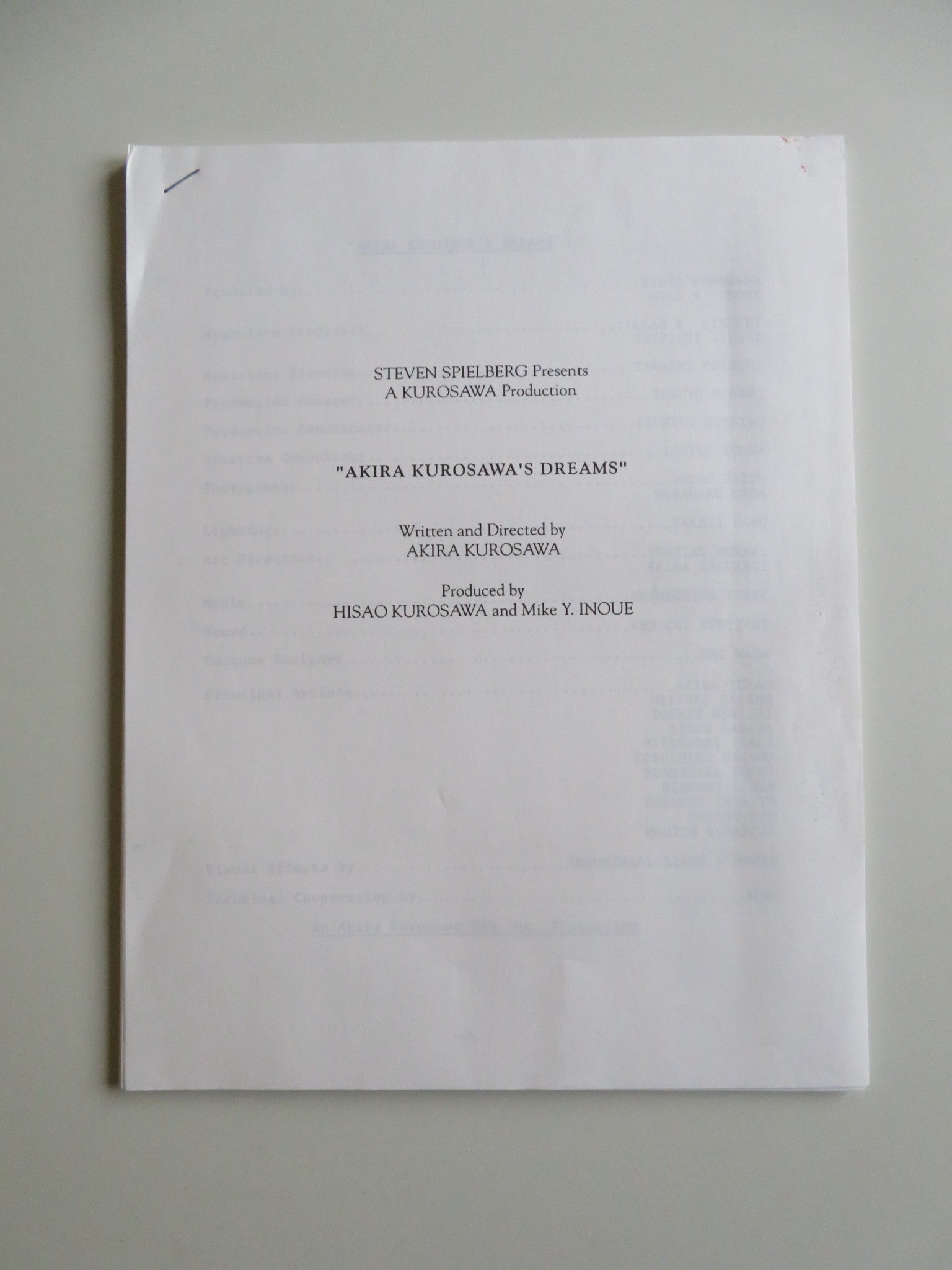 DREAMS PRESS KIT 1990 AKIRA TERAO MITSUKO BAISHO Movie posters