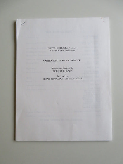 DREAMS PRESS KIT 1990 AKIRA TERAO MITSUKO BAISHO Movie posters