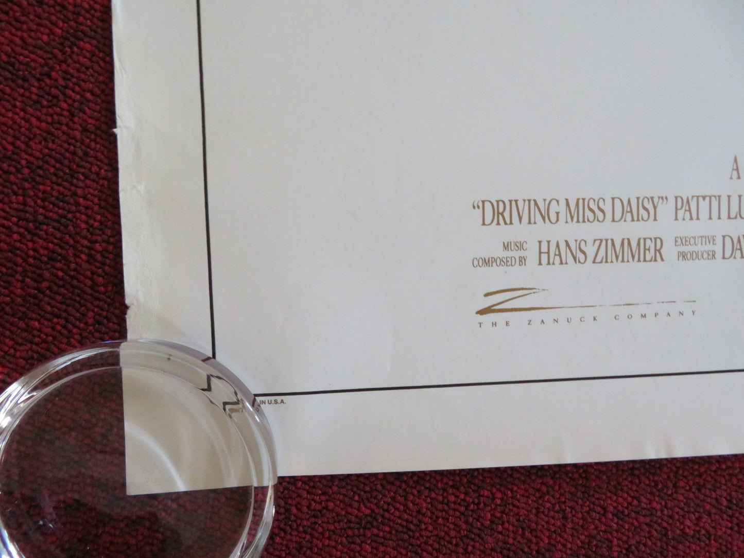 DRIVING MISS DAISY US ONE SHEET ROLLED POSTER MORGAN FREEMAN JESSICA TANDY 1989 Rendezvous Cinema Movie posters