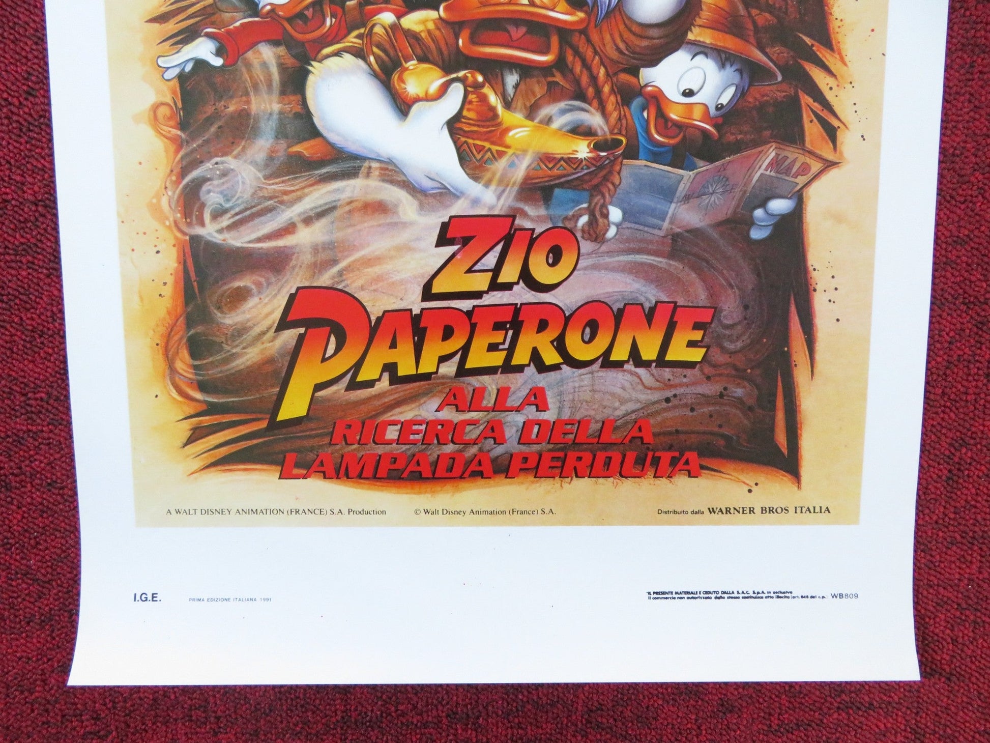 DUCKTALES THE MOVIE: TREASURE OF THE LOST LAMP ITALIAN LOCANDINA POSTER 1991 Rendezvous Cinema Movie posters