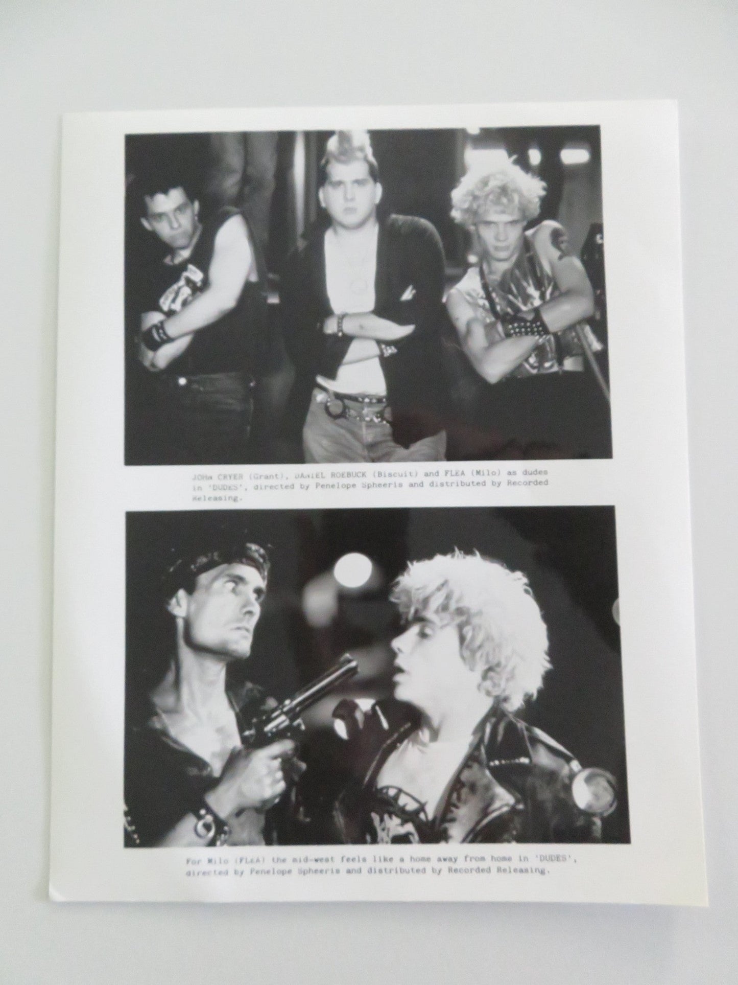 DUDES MOVIE STILL PHOTO LOT OF 4 JOHN CRYER DANIEL ROEBUCK FLEA 1987 Movie posters