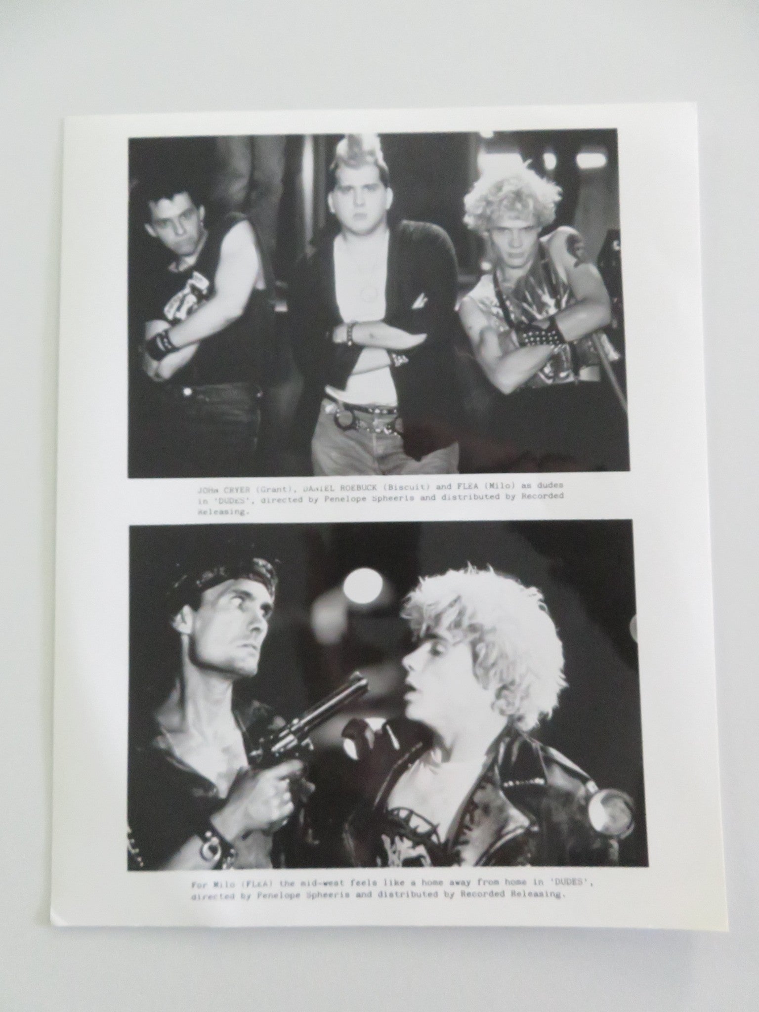 DUDES MOVIE STILL PHOTO LOT OF 4 JOHN CRYER DANIEL ROEBUCK FLEA 1987 Movie posters