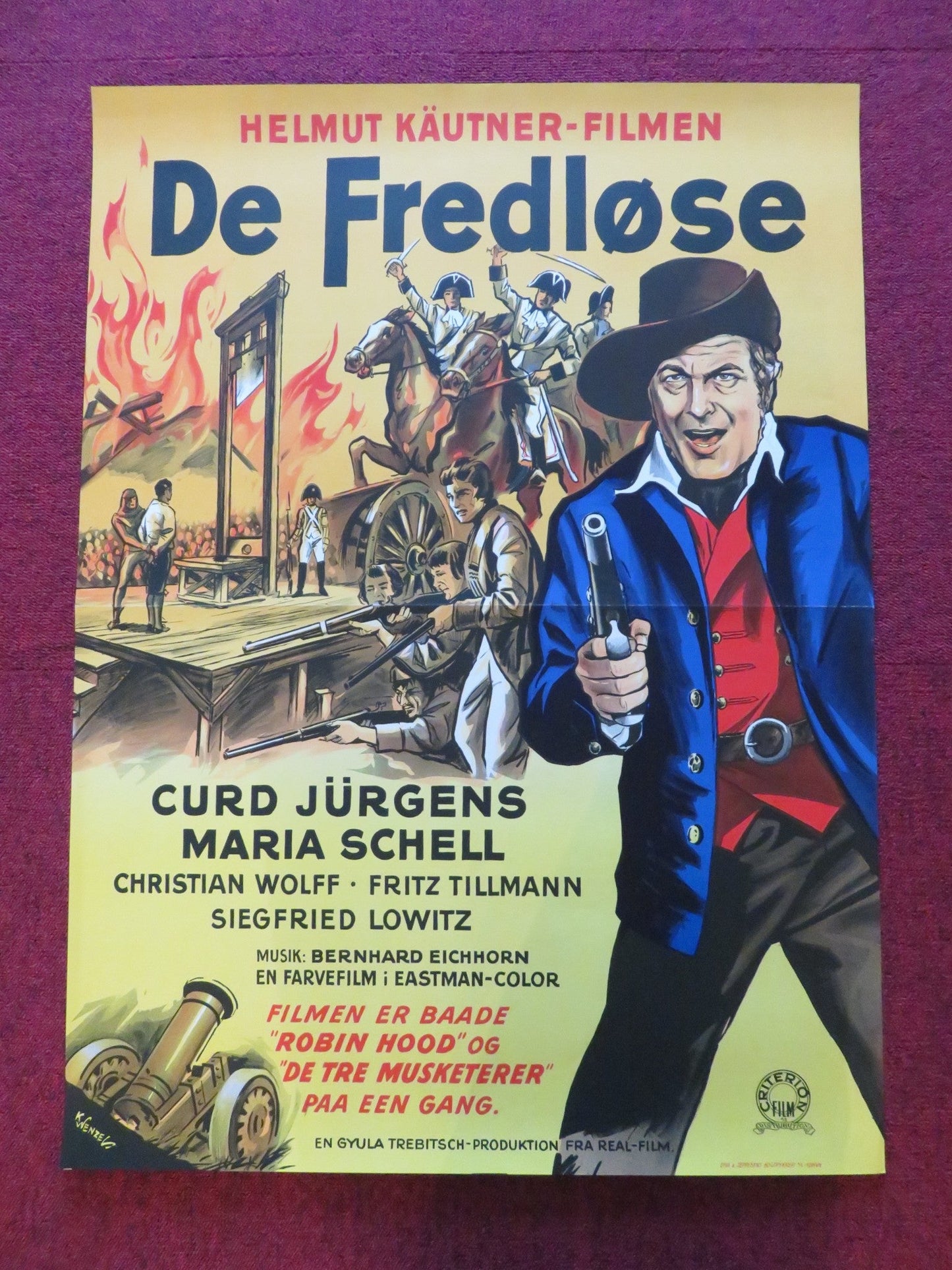DUEL IN THE FOREST DANISH POSTER ROLLED CURD JURGENS MARIA SCHELL 1960 Rendezvous Cinema Movie posters