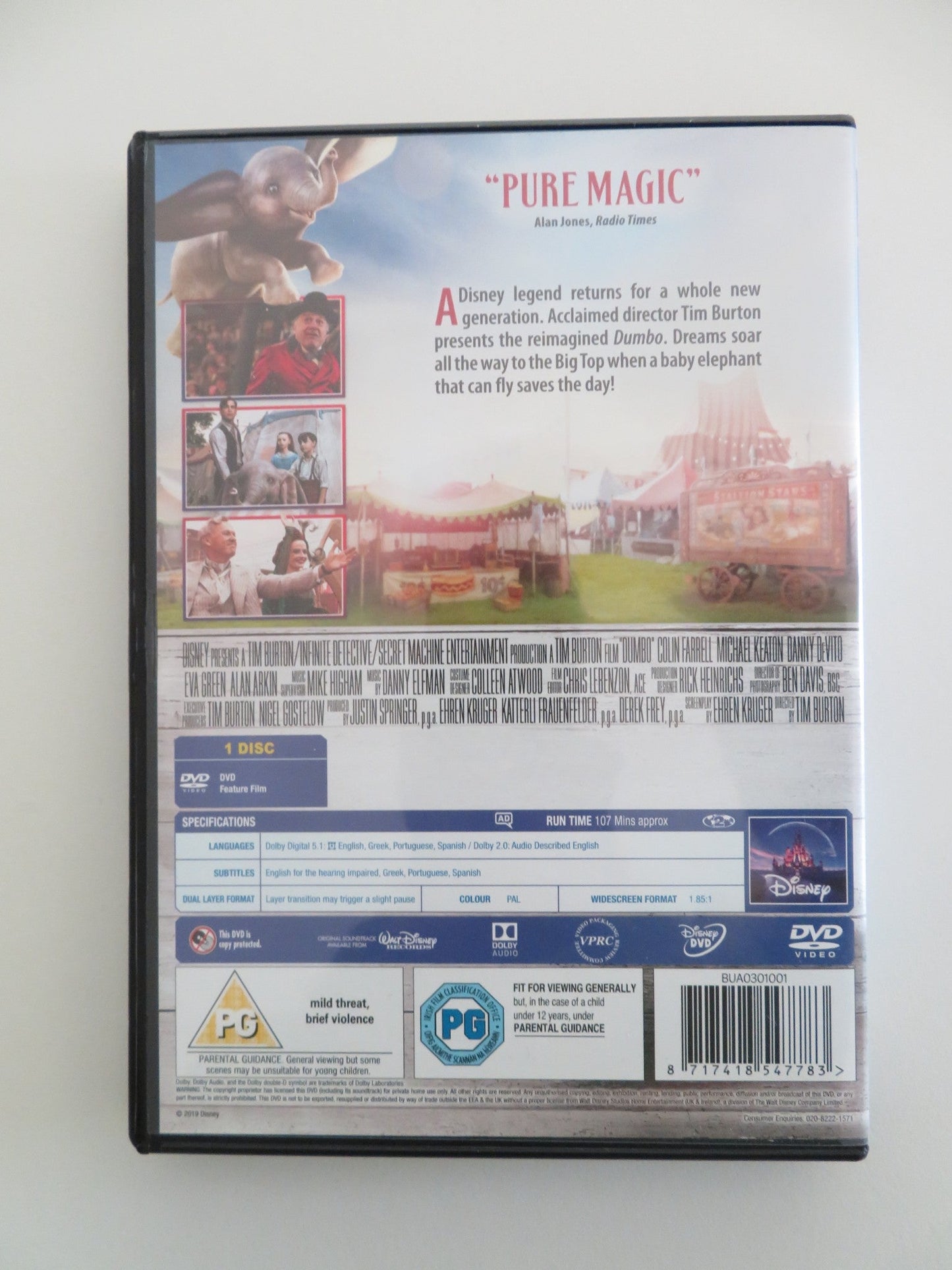 DUMBO (DVD) DISNEY COLIN FARRELL DANNY DEVITO MICHAEL KEATON 2019 REGION 2 - Rendezvous Cinema