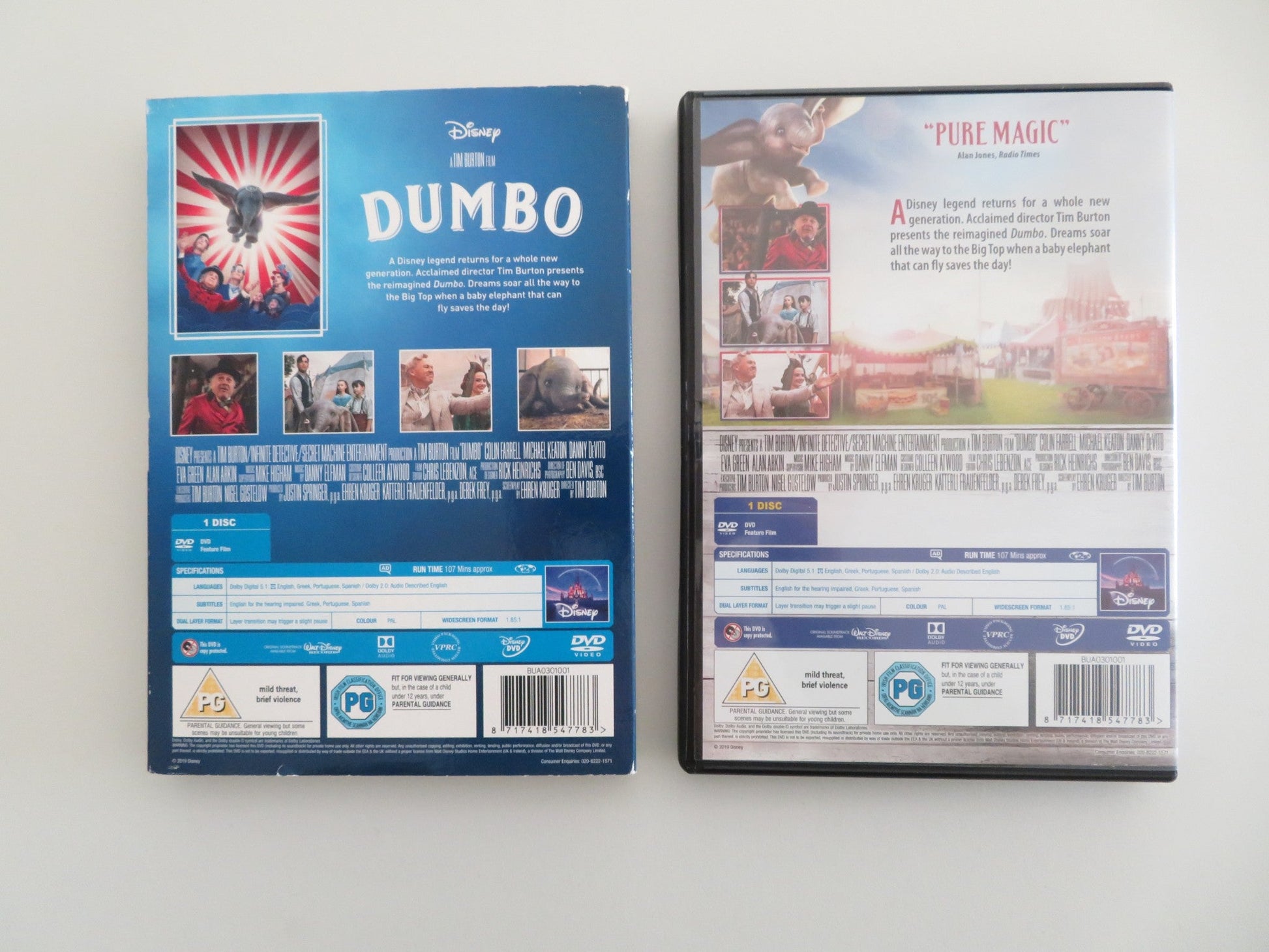 DUMBO (DVD) DISNEY COLIN FARRELL DANNY DEVITO MICHAEL KEATON 2019 REGION 2 - Rendezvous Cinema