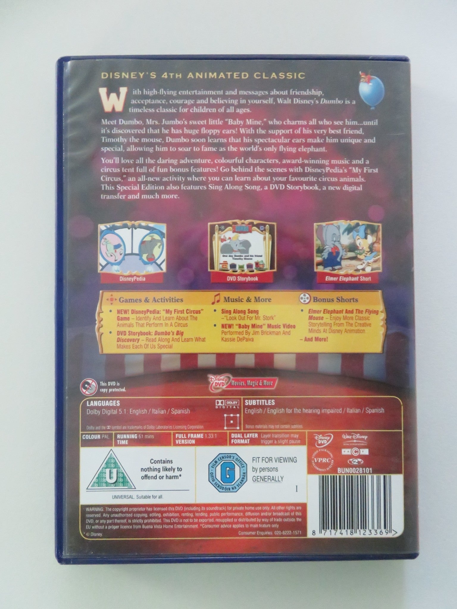 DUMBO (DVD) DISNEY JAMES BASKETT HERMAN BING 1941 REGION 2 Movie posters