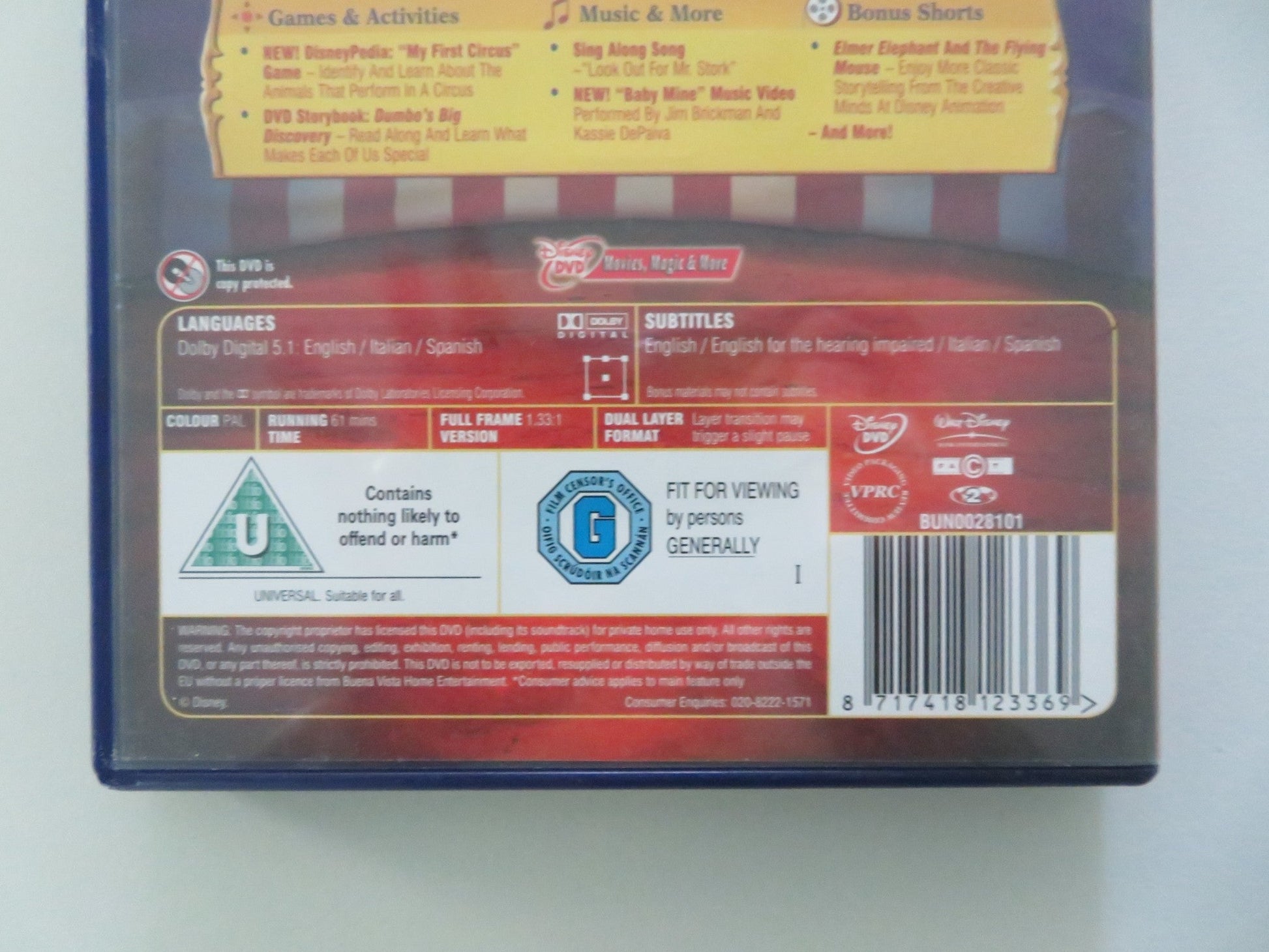 DUMBO (DVD) DISNEY JAMES BASKETT HERMAN BING 1941 REGION 2 Movie posters