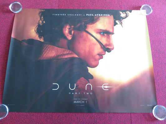 DUNE: PART TWO - B UK QUAD ROLLED POSTER TIMOTHEE CHALAMET ZENDAYA 2024 Rendezvous Cinema Movie posters