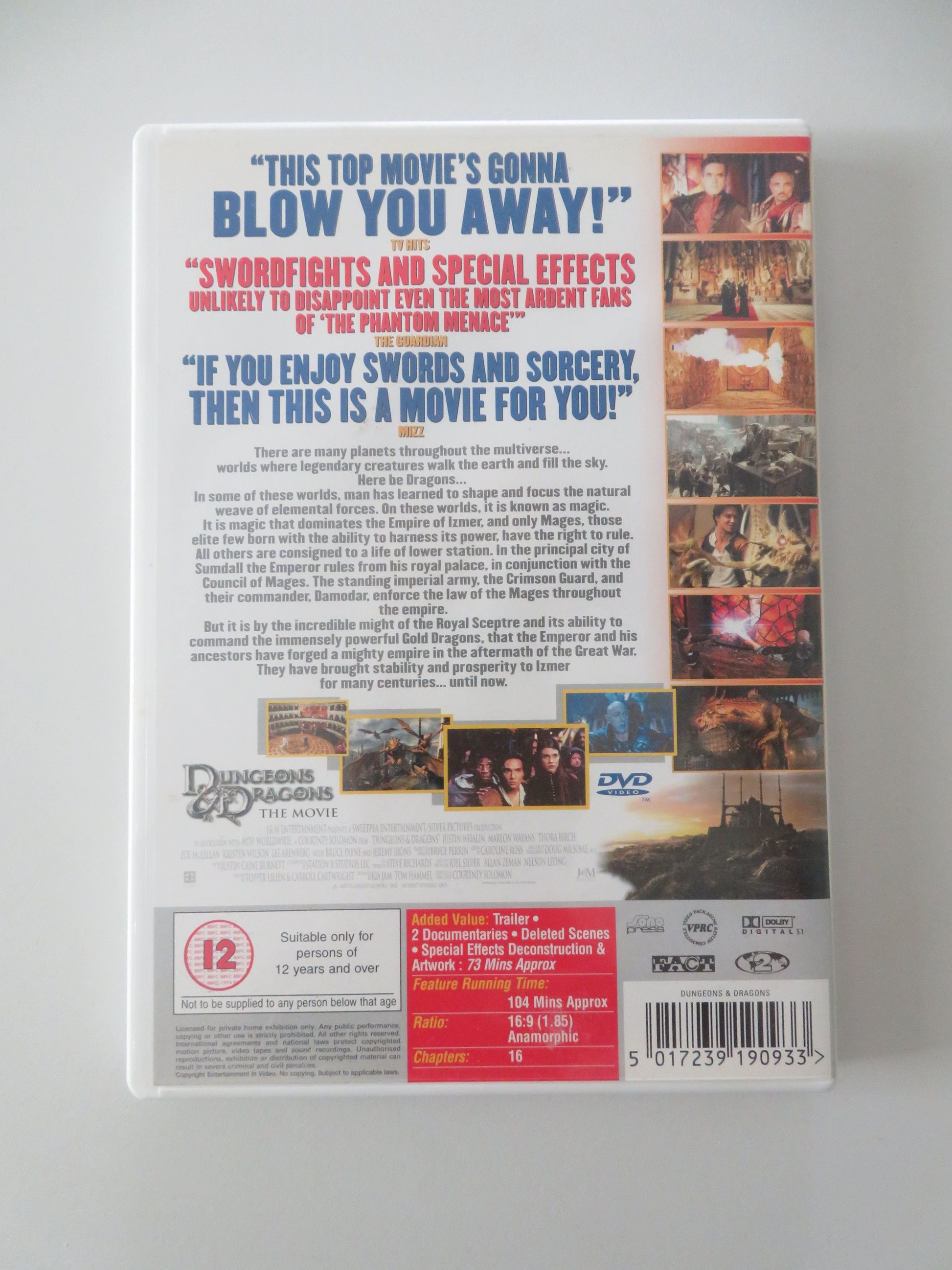 Dungeons & Dragons (DVD) Justin Whalin Jeremy Irons Thora Birch 2000 Region 2 Movie posters