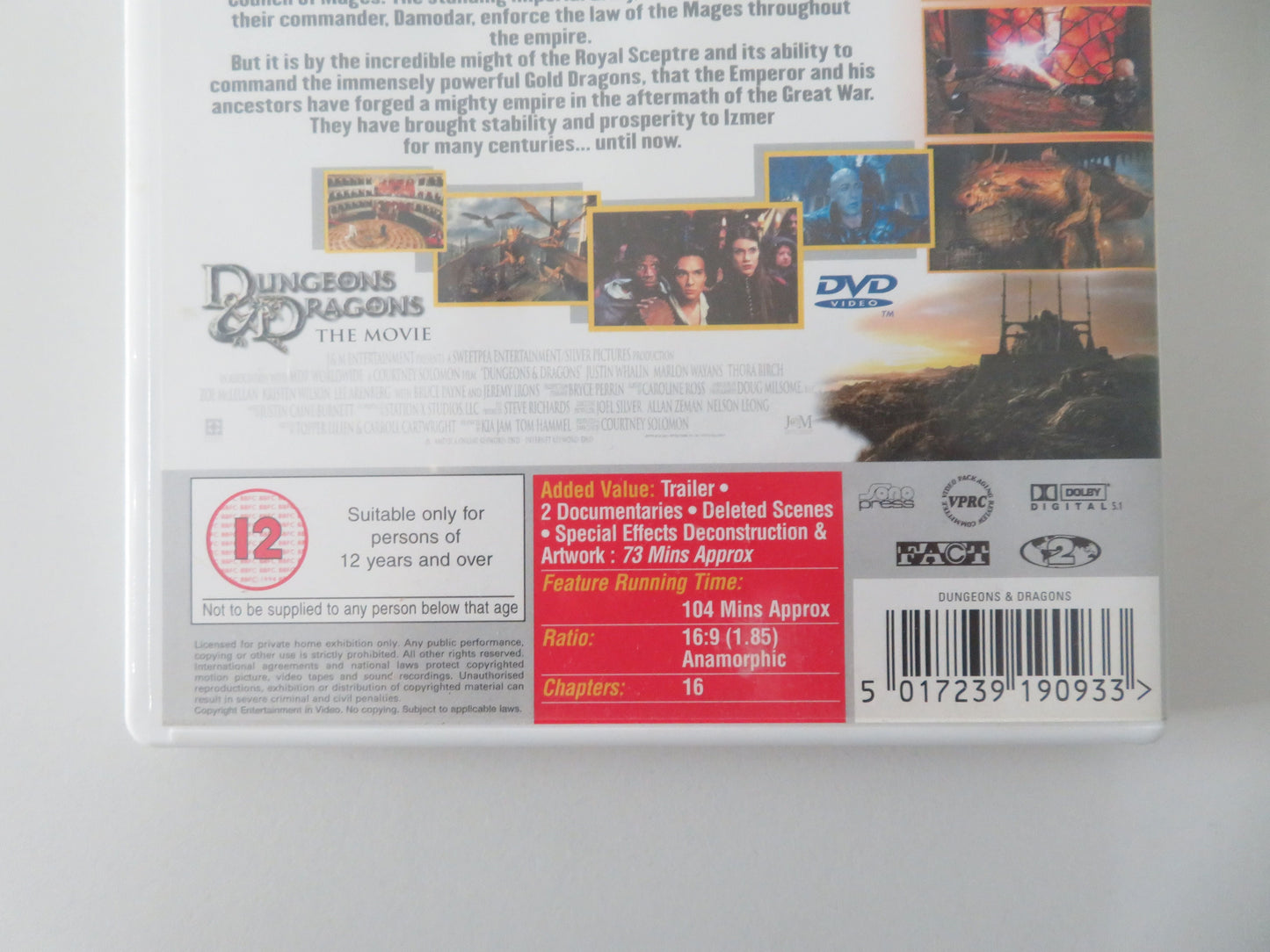Dungeons & Dragons (DVD) Justin Whalin Jeremy Irons Thora Birch 2000 Region 2 Movie posters