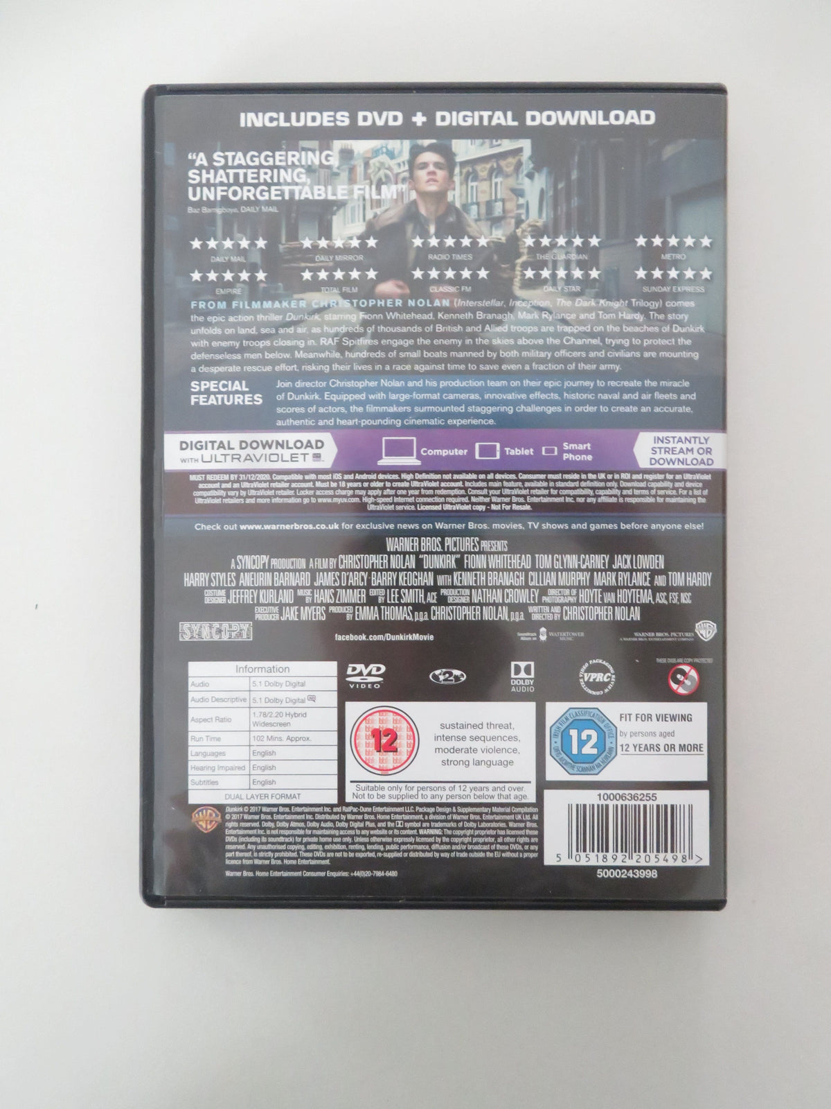 Dunkirk (DVD) Fionn Whitehead Barry Keoghan Mark Rylance 2017 Region 2 Movie posters
