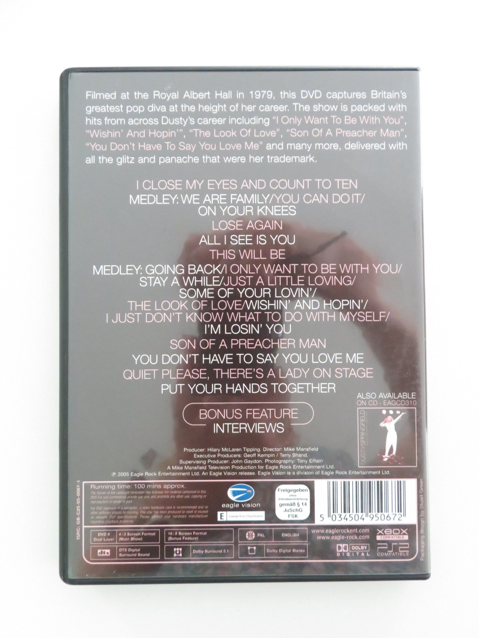 DUSTY SPRINGFIELD: LIVE AT THE ROYAL ALBERT HALL (DVD) 1979 REGION 0 Movie posters