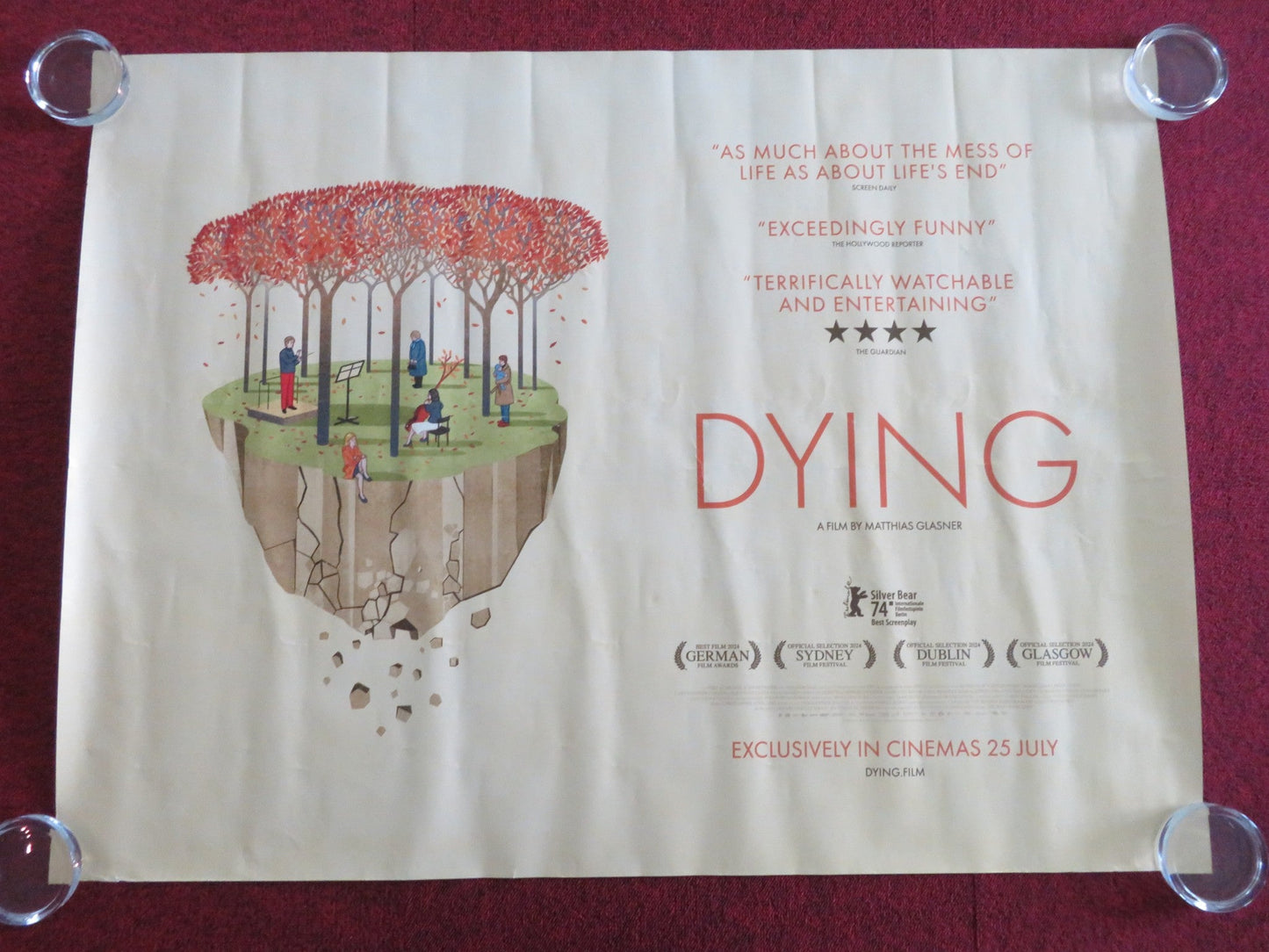 DYING UK QUAD ROLLED POSTER LARS EIDINGER CORINNA HARFOUCH 2024 - Rendezvous Cinema