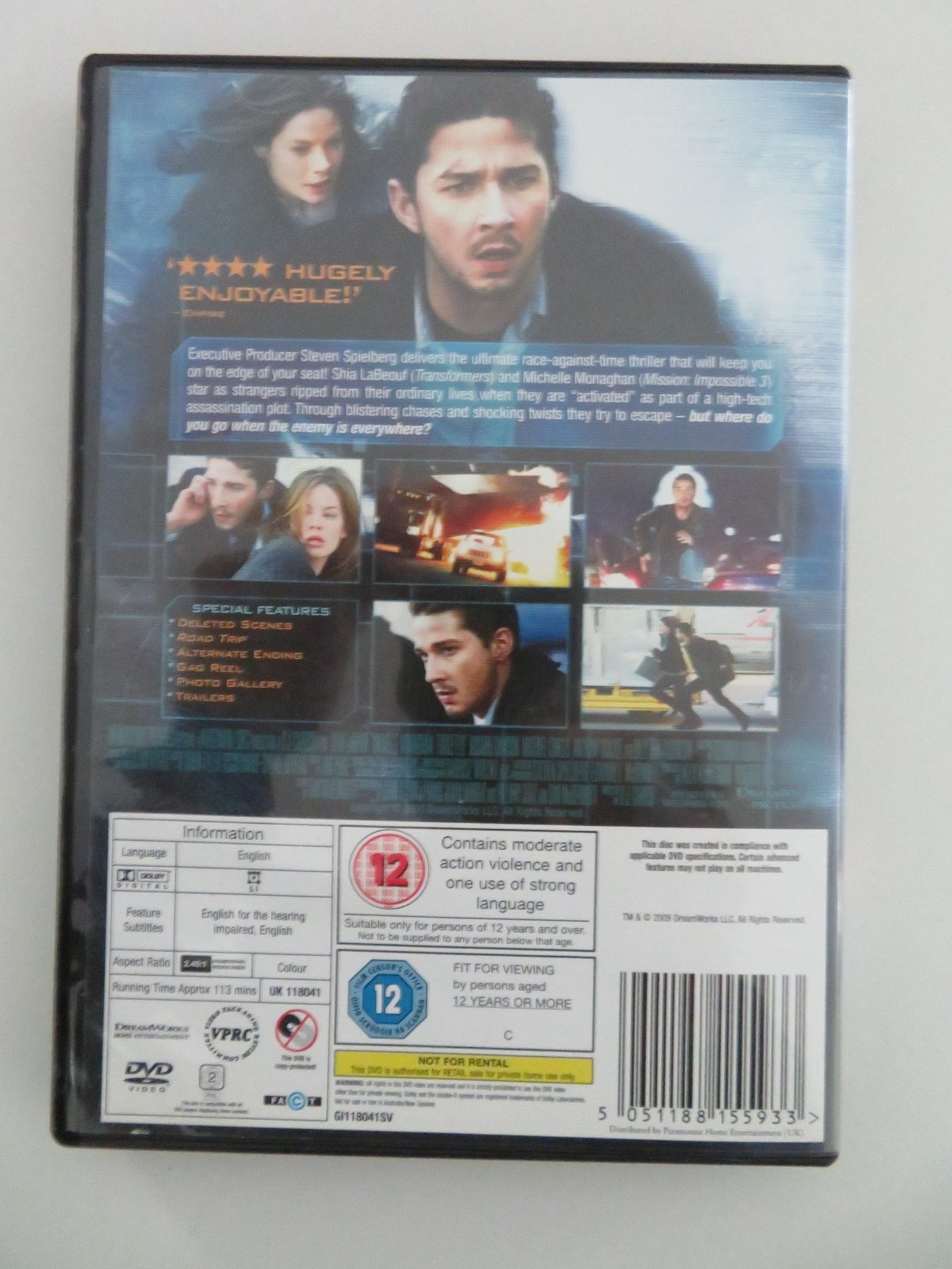 EAGLE EYE (DVD) SHIA LABEOUF MICHELLE MONAGHAN 2008 REGION 2 Movie posters