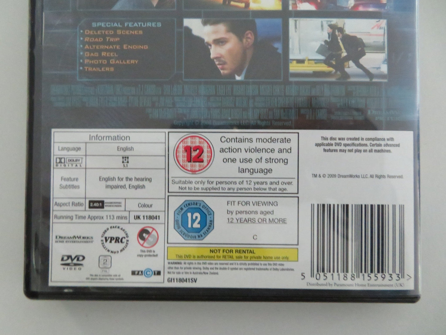 EAGLE EYE (DVD) SHIA LABEOUF MICHELLE MONAGHAN 2008 REGION 2 Movie posters