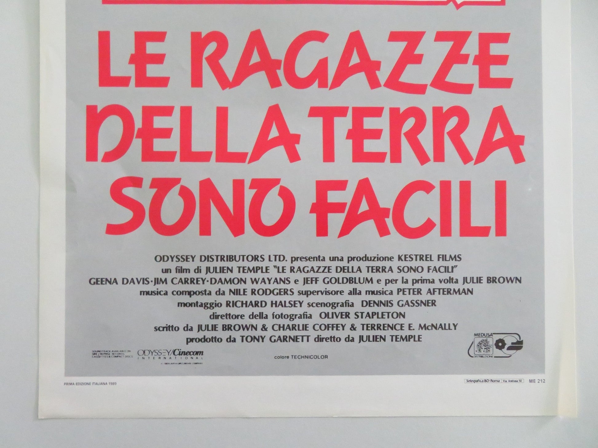 Earth Girls Are Easy Italian Locandina Poster Jeff Goldblum Jim Carrey 1988 Movie posters