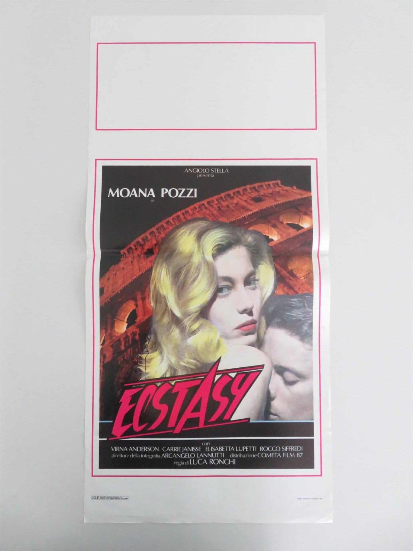Ecstasy Italian Locandina Poster Moana Pozzi Carrie Janisse 1989 Movie posters