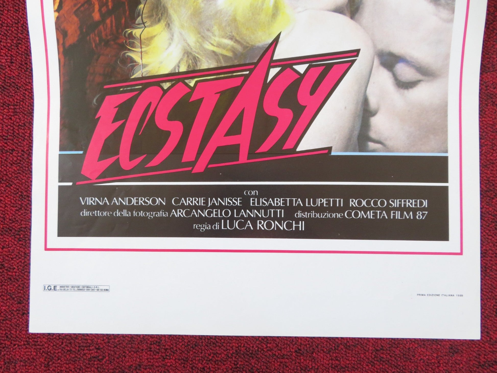 ECSTASY ITALIAN LOCANDINA POSTER MOANA POZZI VIRNA ANDERSON 1989 Rendezvous Cinema Movie posters