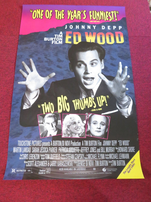ED WOOD VHS VIDEO POSTER ROLLED JOHNNY DEPP BILL MURRAY 1994 Rendezvous Cinema Movie posters
