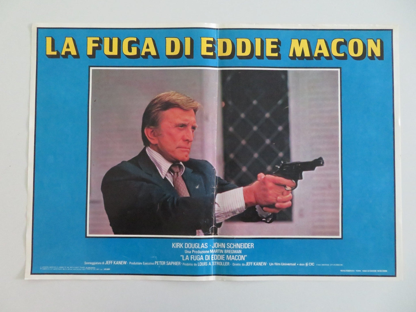 EDDIE MACON'S RUN ITALIAN FOTOBUSTA POSTERS LOT OF 8 KIRK DOUGLAS SCHNEIDER 1983 Movie posters