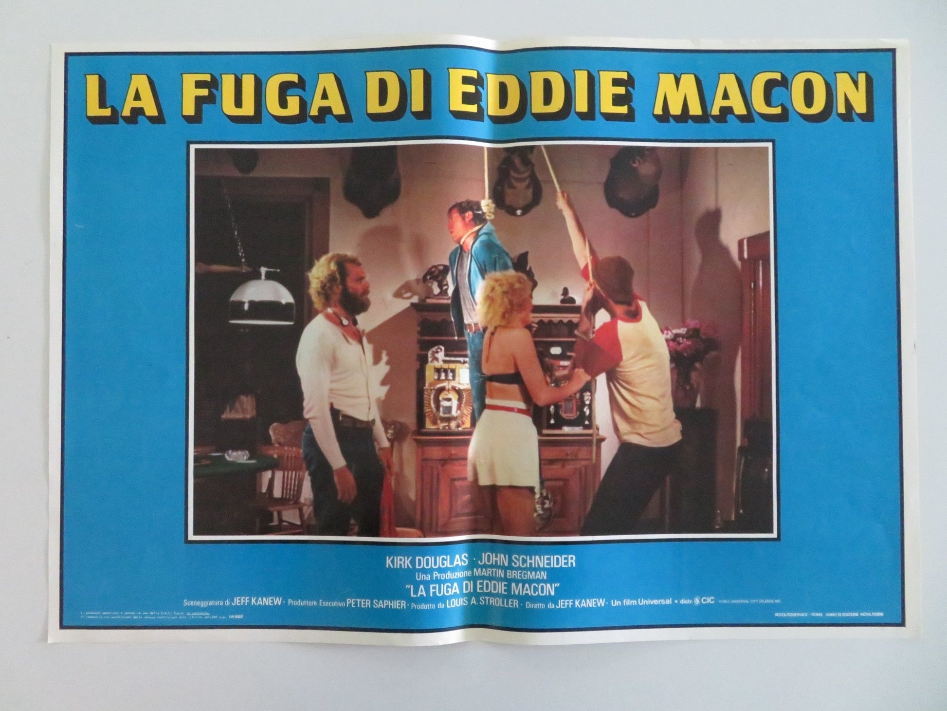EDDIE MACON'S RUN ITALIAN FOTOBUSTA POSTERS LOT OF 8 KIRK DOUGLAS SCHNEIDER 1983 Movie posters