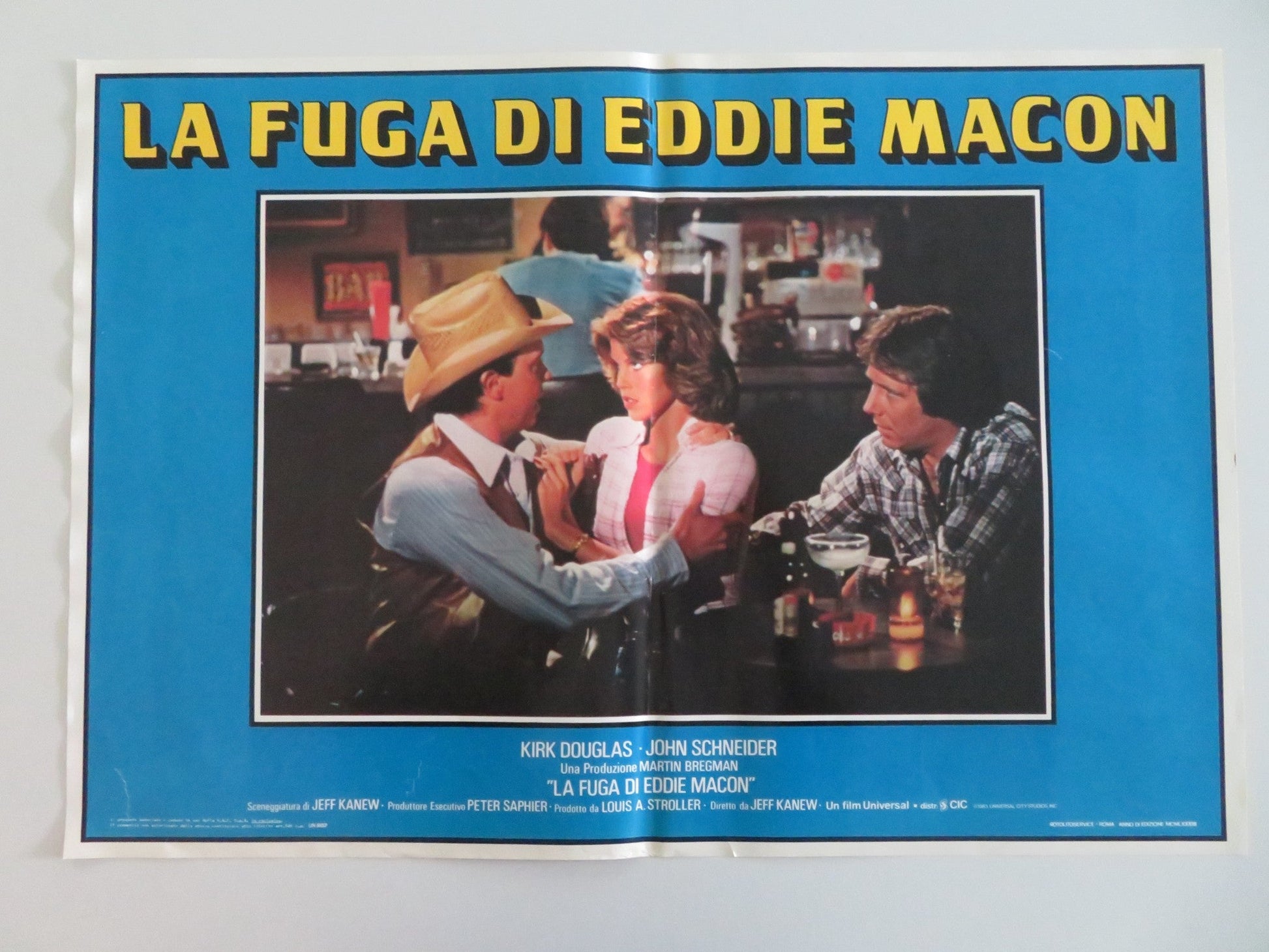 EDDIE MACON'S RUN ITALIAN FOTOBUSTA POSTERS LOT OF 8 KIRK DOUGLAS SCHNEIDER 1983 Movie posters