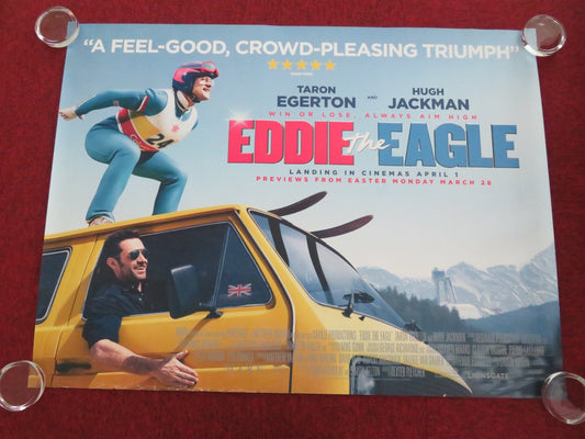 EDDIE THE EAGLE UK QUAD ROLLED POSTER TARON EGERTON HUGH JACKMAN 2015 - Rendezvous Cinema