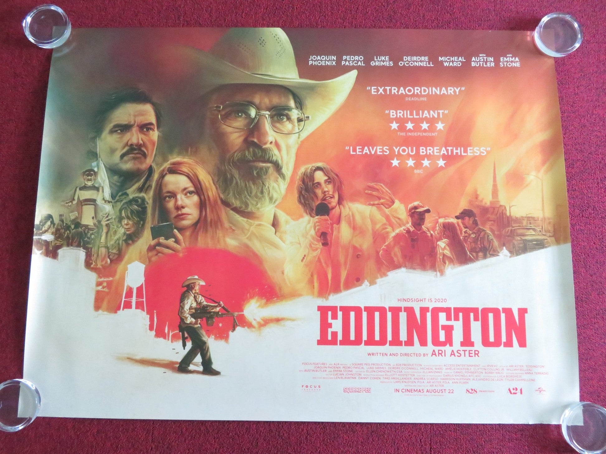 EDDINGTON UK QUAD ROLLED POSTER JOAQUIN PHOENIX PEDRO PASCAL EMMA STONE 2025 Movie posters