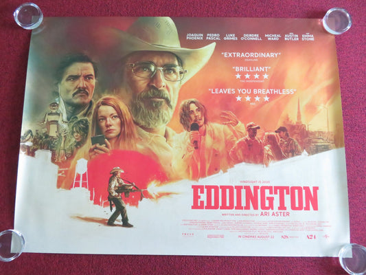 EDDINGTON UK QUAD ROLLED POSTER JOAQUIN PHOENIX PEDRO PASCAL EMMA STONE 2025 Movie posters