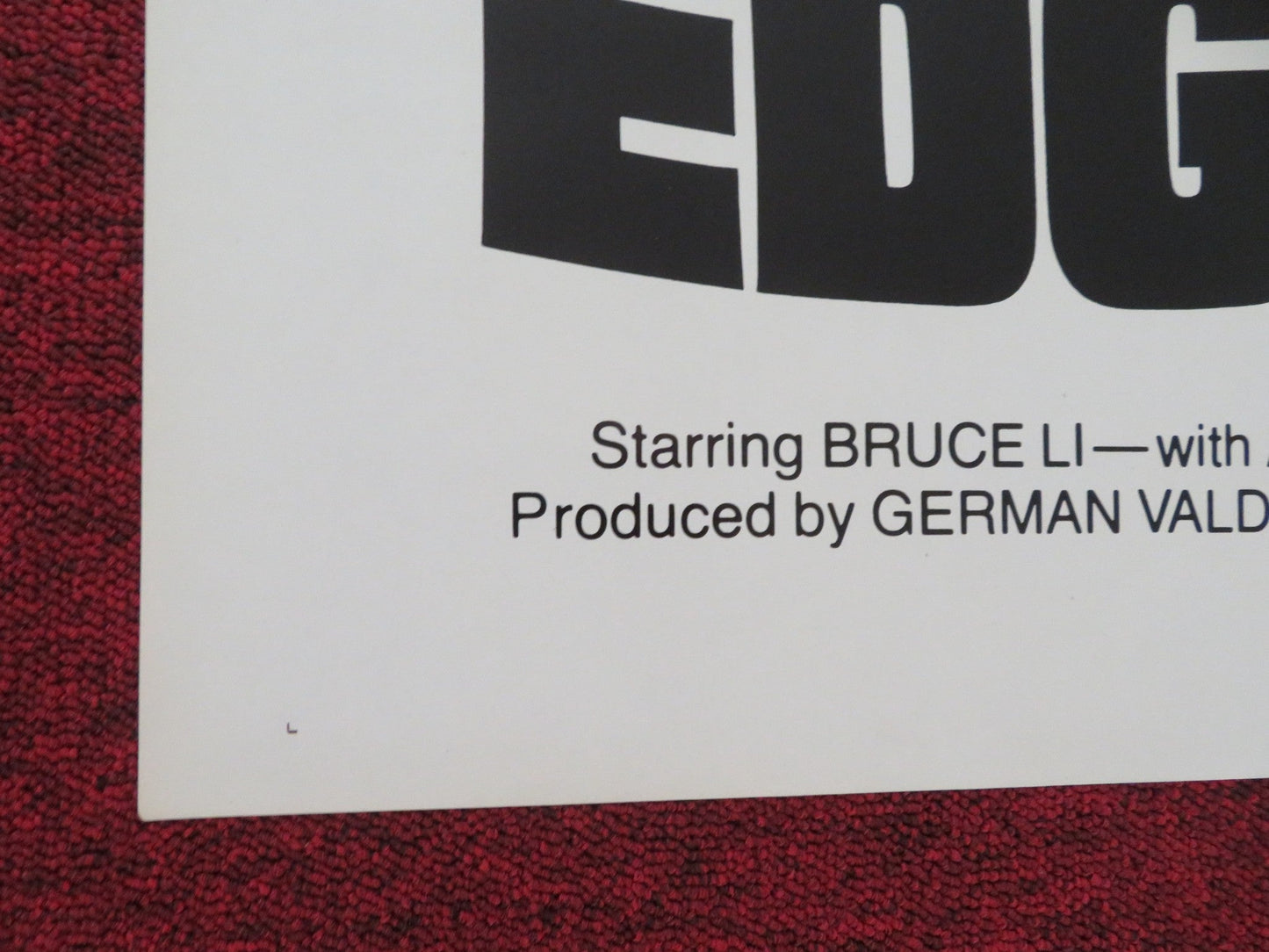 EDGE OF FURY FOLDED US ONE SHEET POSTER BRUCE LI YASUAKI KURATA 1978 Movie posters