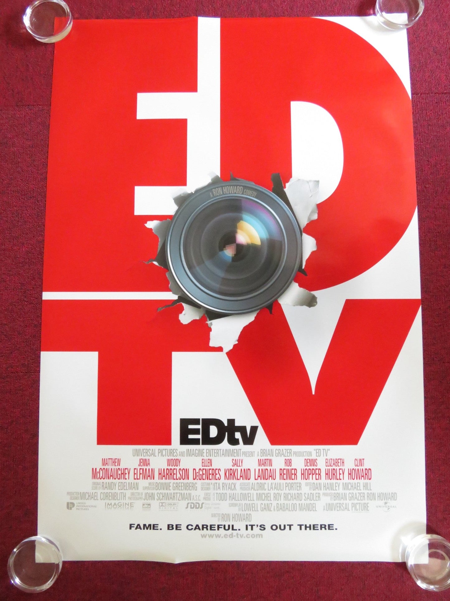 EDTV - B US ONE SHEET ROLLED POSTER MATTHEW MCCONAUGHEY WOODY HARRELSON 1999 Rendezvous Cinema Movie posters