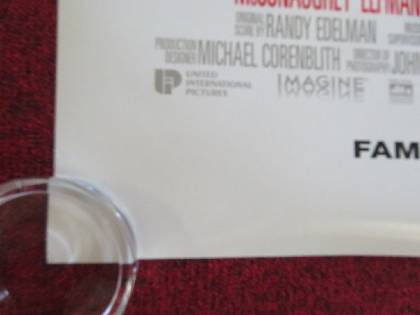 EDTV - B US ONE SHEET ROLLED POSTER MATTHEW MCCONAUGHEY WOODY HARRELSON 1999 Rendezvous Cinema Movie posters