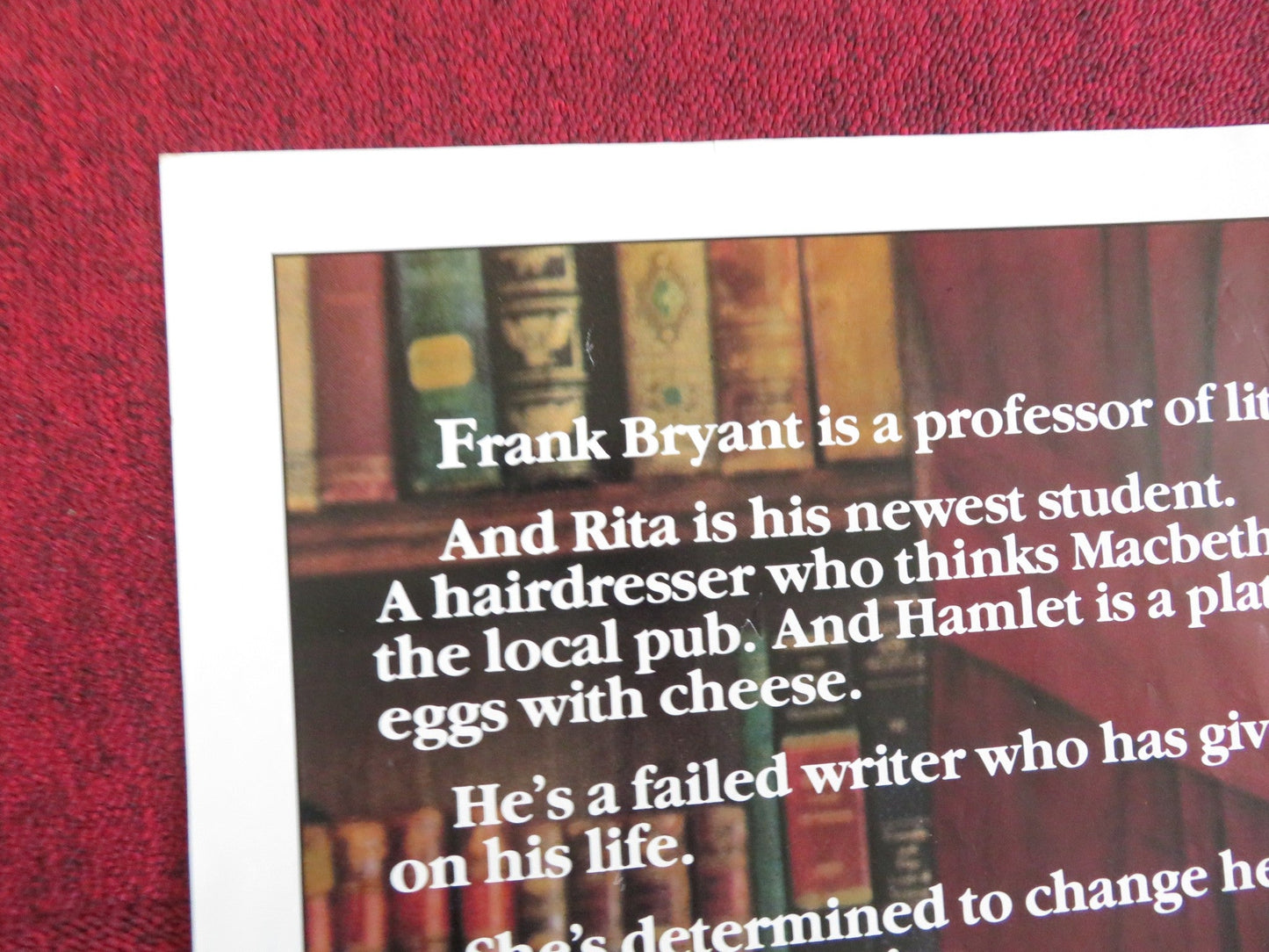 EDUCATING RITA FOLDED US ONE SHEET POSTER MICHAEL CAINE JULIE WALTERS 1983 Rendezvous Cinema Movie posters