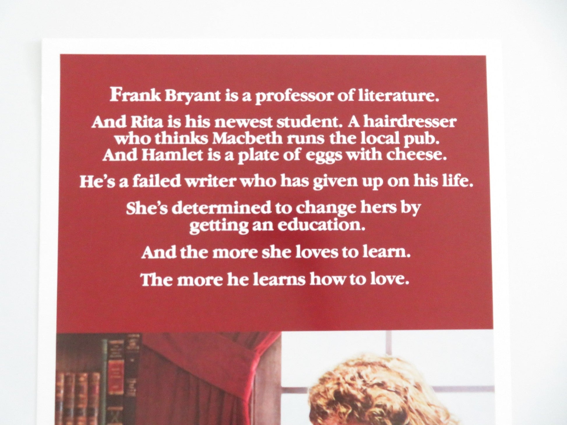 EDUCATING RITA US INSERT POSTER MICHAEL CAINE JULIE WALTERS 1983 Movie posters