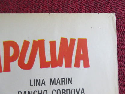 EL BUENO PARA NADA FOLDED MEXICAN SHEET POSTER GASPAR HENAAINE LINA MARIN 1973 Rendezvous Cinema Movie posters